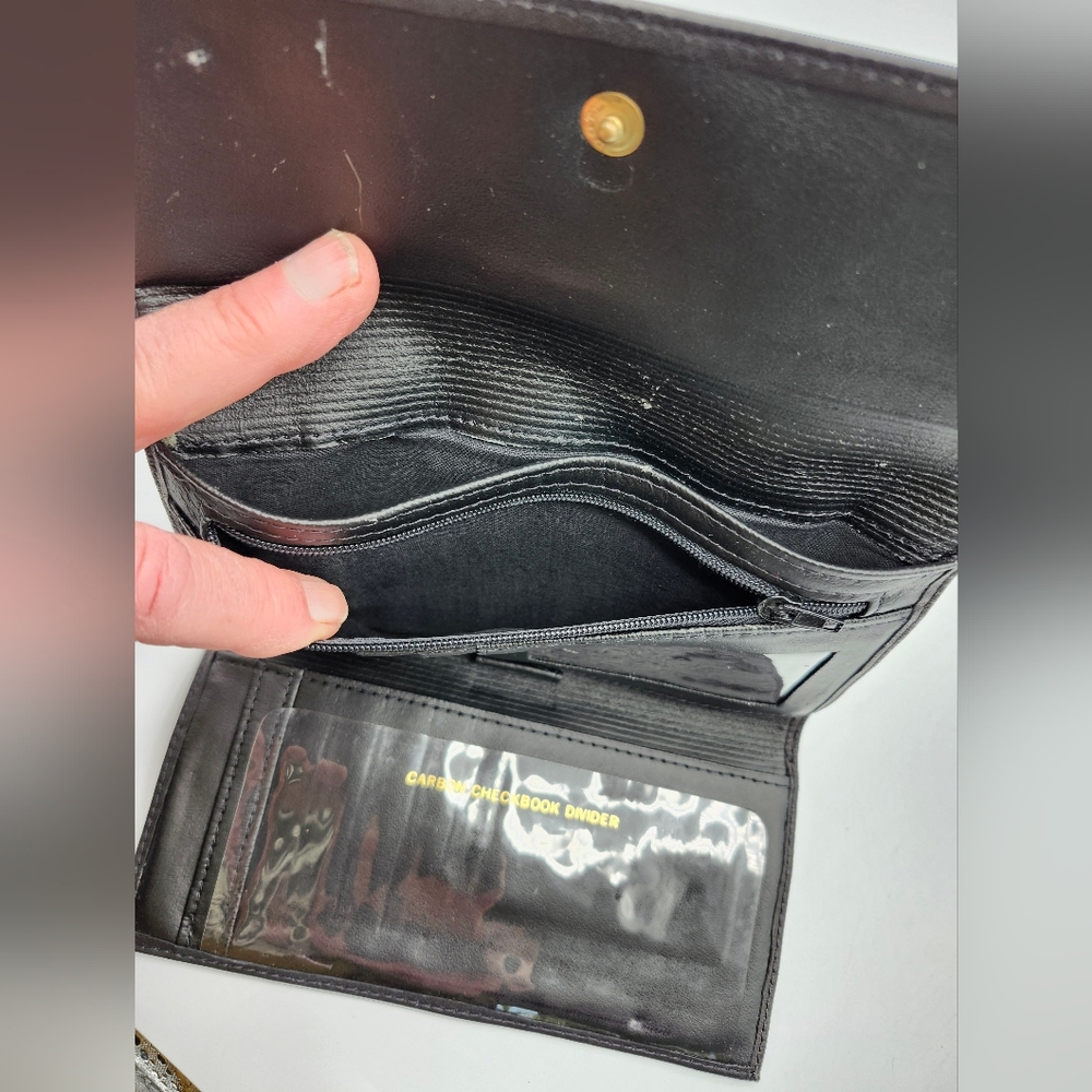 Vintage Amity Black Leather Cowhide Wallet - Picture 7 of 7